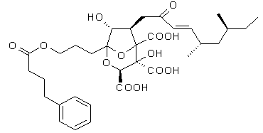Display the FTase - zaragozic acid complex