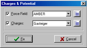 Charges & Potential dialog box