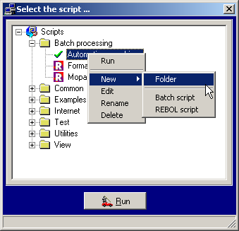 Script manager included in VEGA