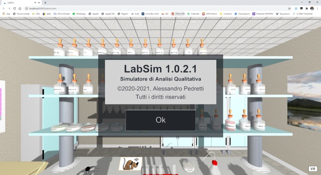 Schermata iniziale di LabSim