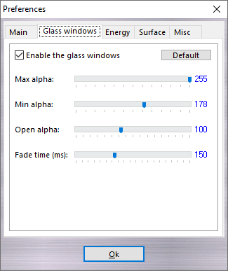 Glass windows tab